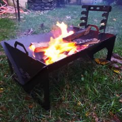 Ateş Kutusu Mangal Pratik Demonte Paslanmaz Izgara Kamp Piknik