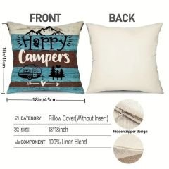 Kırlent Minder Yastık Kılıfı Yıkanabilir Ev Karavan Kamp Happy
