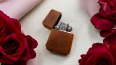 Hakiki Deri  Çakmak Kılıfı El Yapımı ( Zippo Tipi Benzinli Çakmak ile Birlikte)