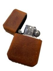 Hakiki Deri  Çakmak Kılıfı El Yapımı ( Zippo Tipi Benzinli Çakmak ile Birlikte)