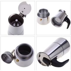 4 Fincanlık Paslanmaz Çelik Moka Pot Espresso Maker - Ocak Üstü Kahve Makinesi