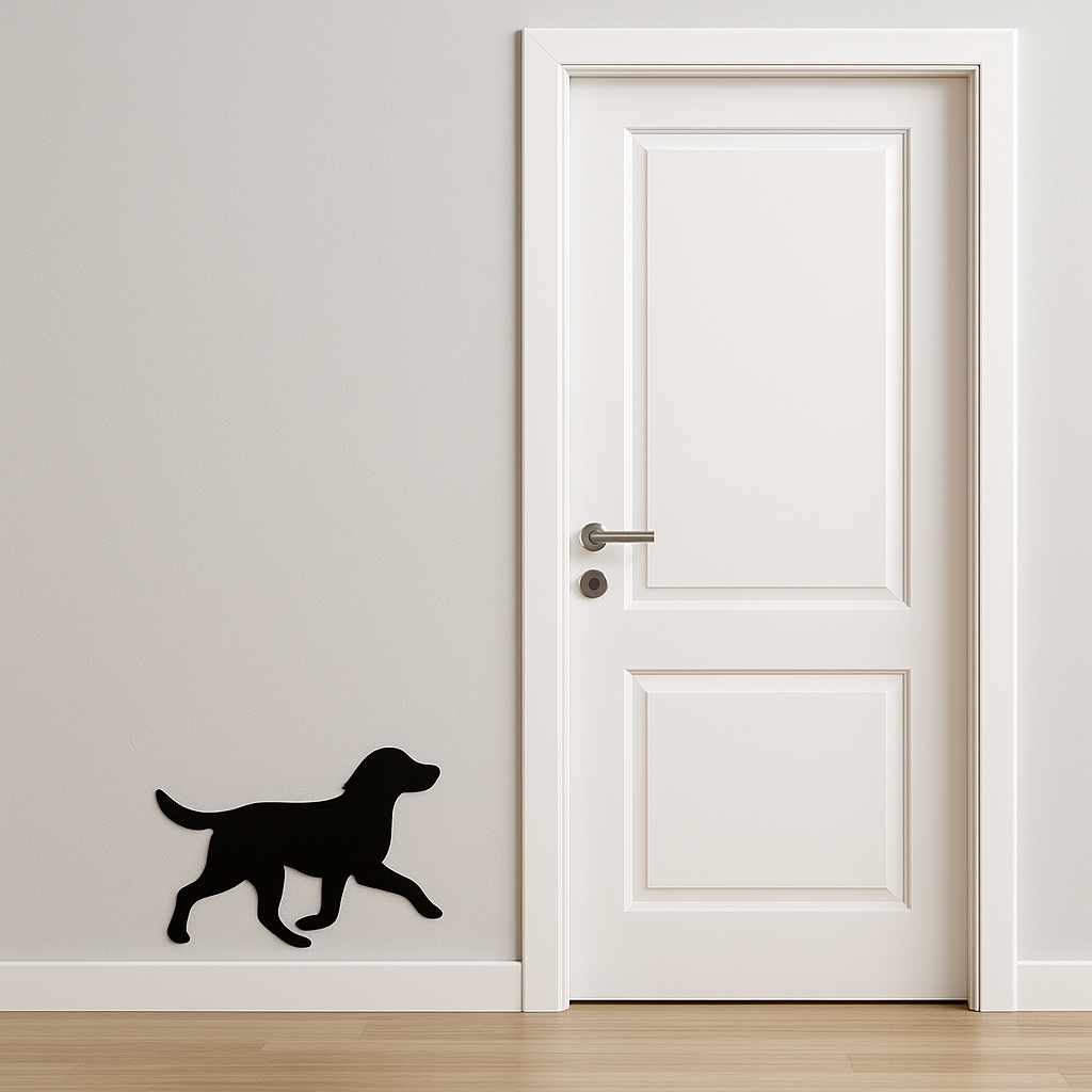 Metal Duvar Süsü Koşan Köpek  Dekoratif - Shadowline Serisi