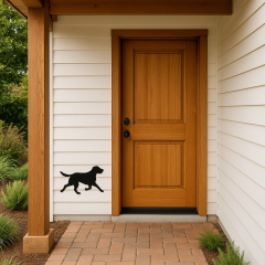 Metal Duvar Süsü Koşan Köpek  Dekoratif - Shadowline Serisi