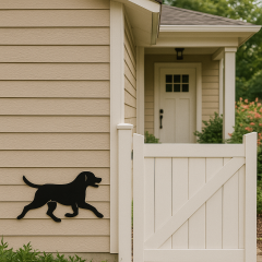 Metal Duvar Süsü Koşan Köpek  Dekoratif - Shadowline Serisi