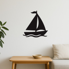 Metal Duvar Süsü Yelken Doğa Deniz - Shadowline Serisi