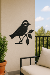 Metal Duvar Süsü Kuş Doğa  - Shadowline Serisi