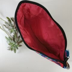 Renkli Desenli Kumaş Kadın Clutch Çanta