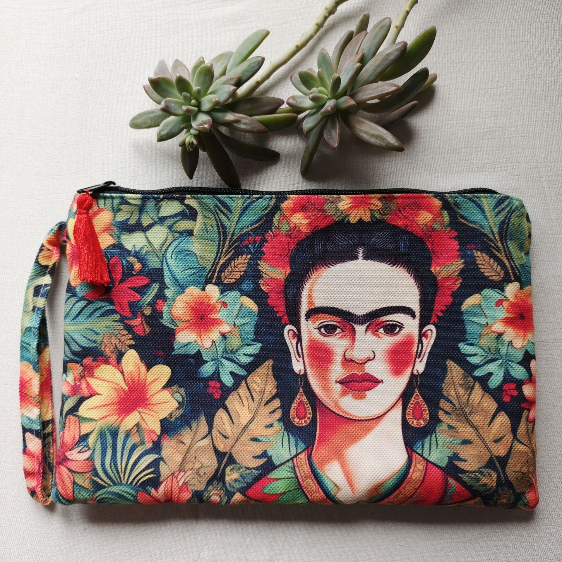 Frida Kahlo Kumaş Kadın Clutch Çanta