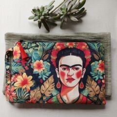 Frida Kahlo Kumaş Kadın Clutch Çanta