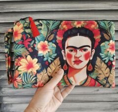 Frida Kahlo Kumaş Kadın Clutch Çanta