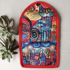 Renkli Desenli El Yapımı Kumaş Cüzdan