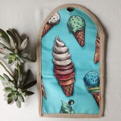 Dondurmalar Renkli Desenli El Yapımı Kumaş Cüzdan