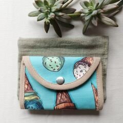 Dondurmalar Renkli Desenli El Yapımı Kumaş Cüzdan