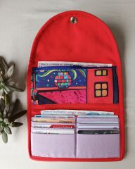 Renkli Desenli El yapımı Büyük Boy Kadın Cüzdan