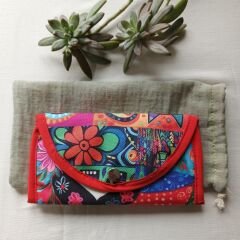 Renkli Desenli El yapımı Büyük Boy Kadın Cüzdan