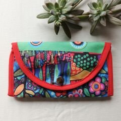 Renkli Desenli El yapımı Büyük Boy Kadın Cüzdan