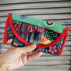 Renkli Desenli El yapımı Büyük Boy Kadın Cüzdan