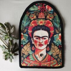 Frida Kahlo El yapımı Büyük Boy Kadın Kumaş Cüzdan